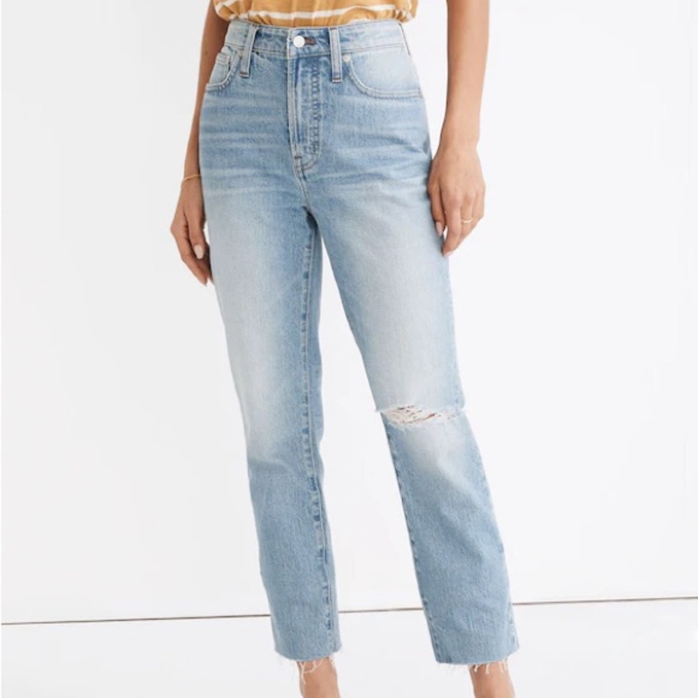 Madewell Curvy Perfect Vintage Jean in Coney Wash: Destroyed Edition